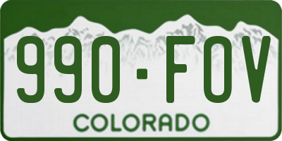 CO license plate 990FOV
