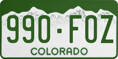 CO license plate 990FOZ