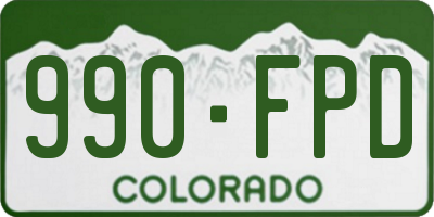 CO license plate 990FPD