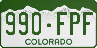 CO license plate 990FPF