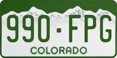 CO license plate 990FPG