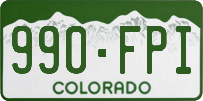 CO license plate 990FPI