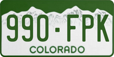 CO license plate 990FPK