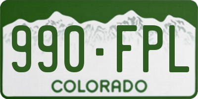 CO license plate 990FPL