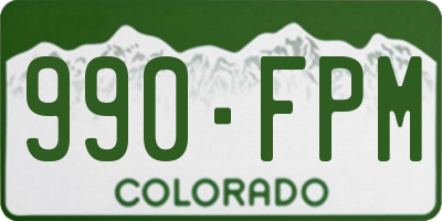 CO license plate 990FPM