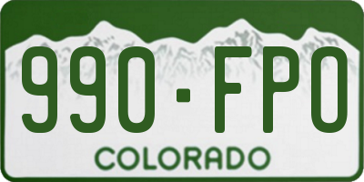CO license plate 990FPO