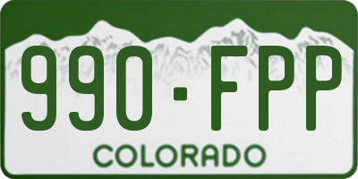 CO license plate 990FPP