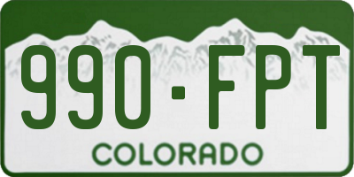 CO license plate 990FPT