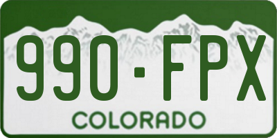 CO license plate 990FPX