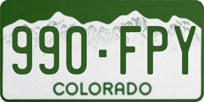 CO license plate 990FPY