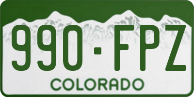 CO license plate 990FPZ