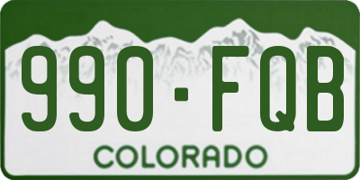 CO license plate 990FQB
