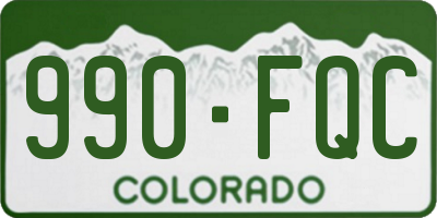 CO license plate 990FQC