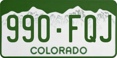 CO license plate 990FQJ