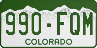CO license plate 990FQM
