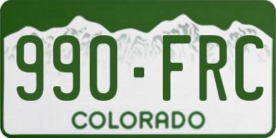 CO license plate 990FRC