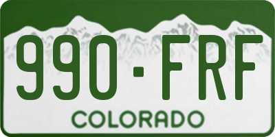CO license plate 990FRF