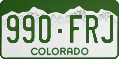 CO license plate 990FRJ