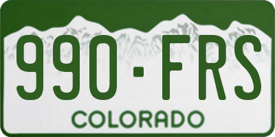 CO license plate 990FRS