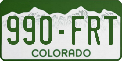 CO license plate 990FRT