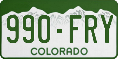 CO license plate 990FRY