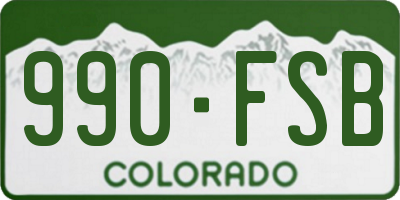 CO license plate 990FSB