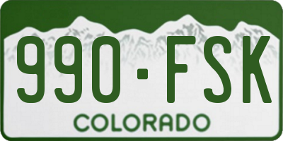 CO license plate 990FSK