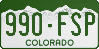 CO license plate 990FSP