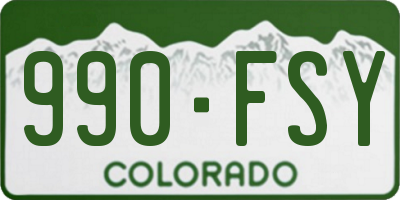 CO license plate 990FSY