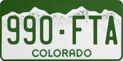 CO license plate 990FTA