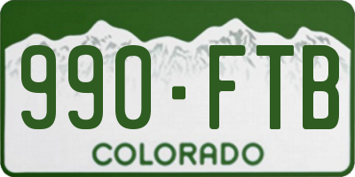 CO license plate 990FTB
