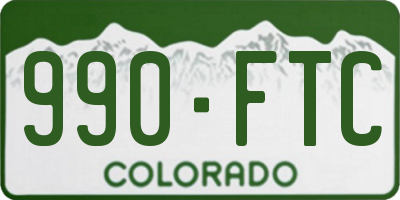 CO license plate 990FTC