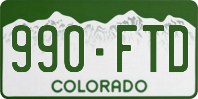 CO license plate 990FTD