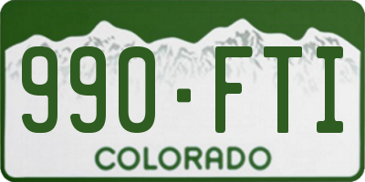 CO license plate 990FTI