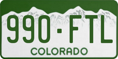 CO license plate 990FTL