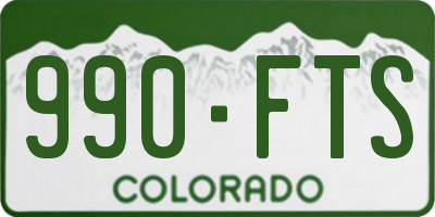 CO license plate 990FTS