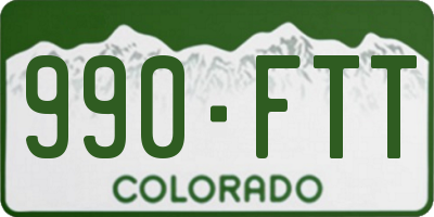 CO license plate 990FTT