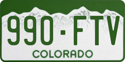 CO license plate 990FTV