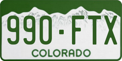 CO license plate 990FTX