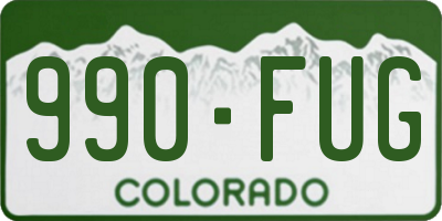 CO license plate 990FUG