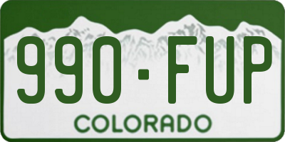 CO license plate 990FUP