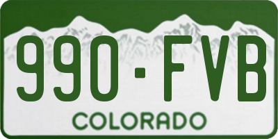 CO license plate 990FVB