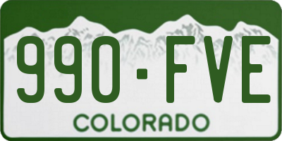 CO license plate 990FVE