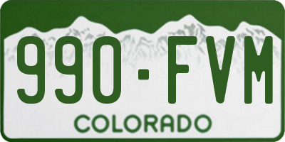 CO license plate 990FVM