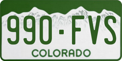 CO license plate 990FVS