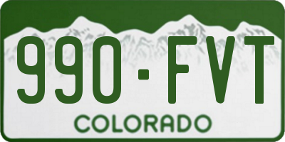CO license plate 990FVT