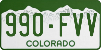 CO license plate 990FVV
