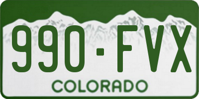 CO license plate 990FVX