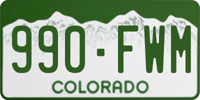 CO license plate 990FWM