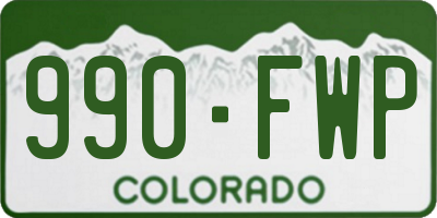 CO license plate 990FWP